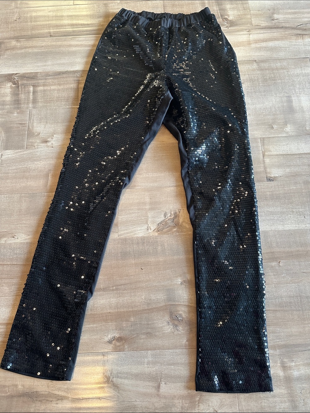Slinky Brand Black Sequin Skinny Jeans